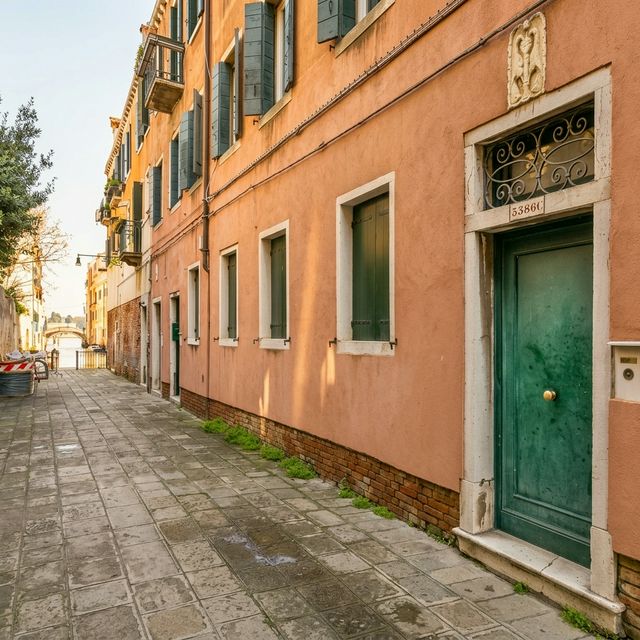 Venetian calle facade in the neighborhood