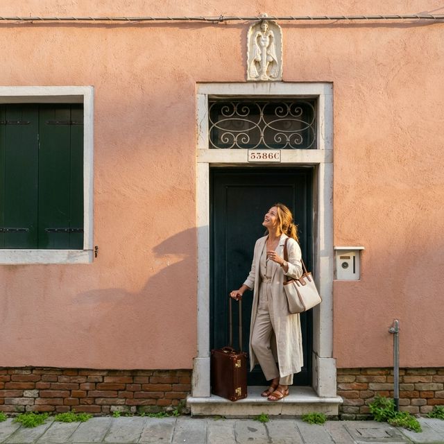 Arriving at the door of BRW House